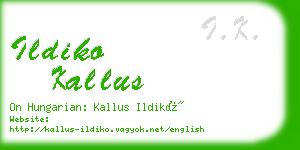 ildiko kallus business card